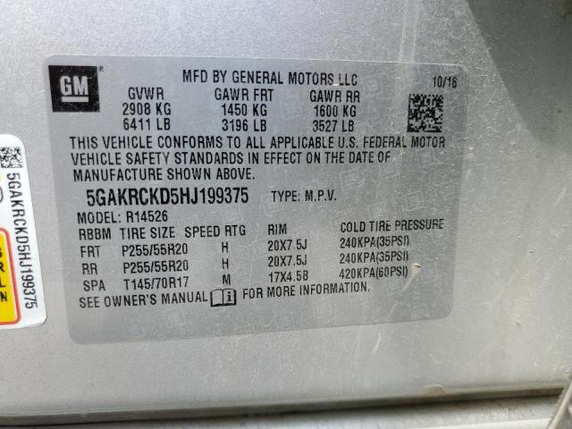 2017 BUICK ENCLAVE 5GAKRCKD5HJ199375
