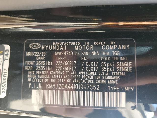 2019 HYUNDAI TUCSON SE KM8J2CA44KU997352