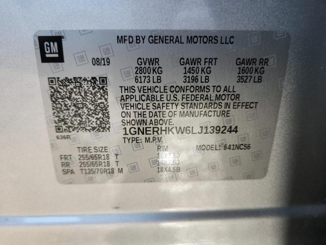 2020 CHEVROLET TRAVERSE L 1GNERHKW6LJ139244