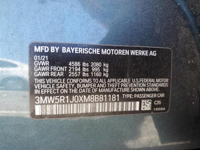 2021 BMW 330I 3MW5R1J0XM8B81181