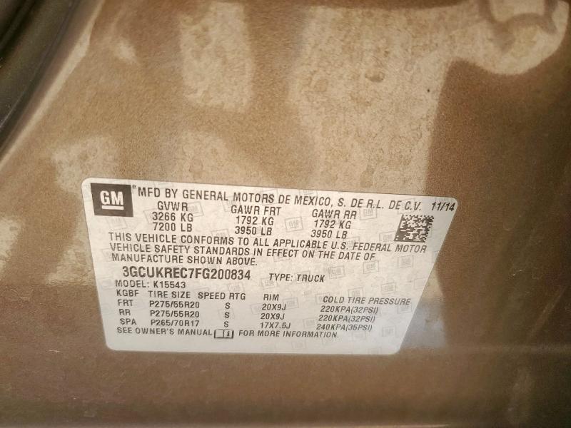 2015 CHEVROLET SILVERADO - 3GCUKREC7FG200834