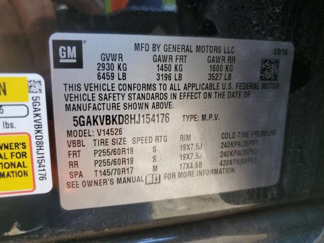 2017 BUICK ENCLAVE 5GAKVBKD8HJ154176