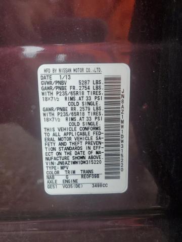 2013 NISSAN MURANO S - JN8AZ1MW1DW315220