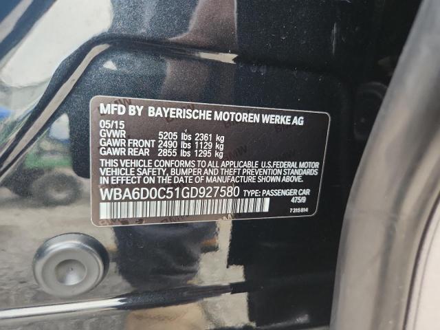 2016 BMW 640 I GRAN WBA6D0C51GD927580