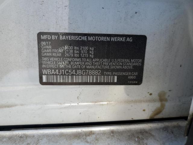 2018 BMW 430I GRAN WBA4J1C54JBG78882