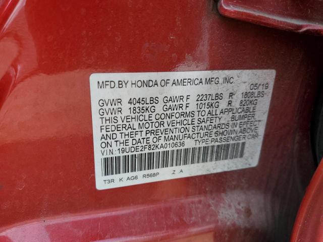 2019 ACURA ILX PREMIU 19UDE2F82KA010636