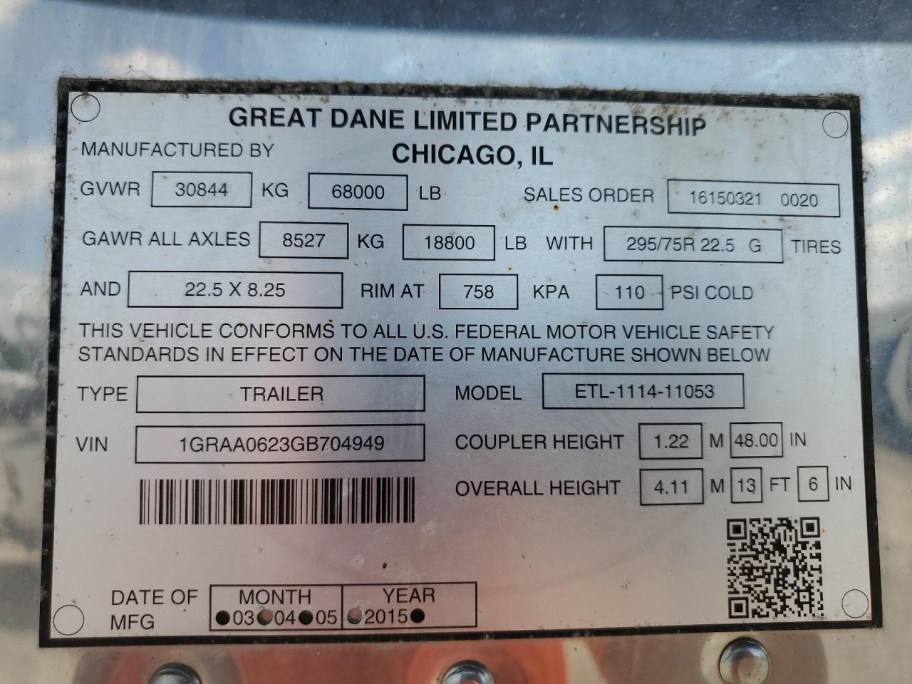 Lot #3268389784 2016 GREAT DANE UNKNOWN