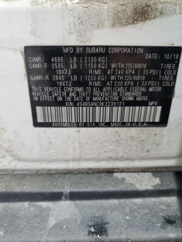 2019 SUBARU OUTBACK 2. 4S4BSANC9K3239121