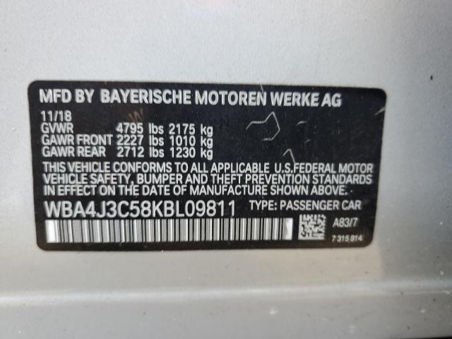 2019 BMW 430XI GRAN WBA4J3C58KBL09811