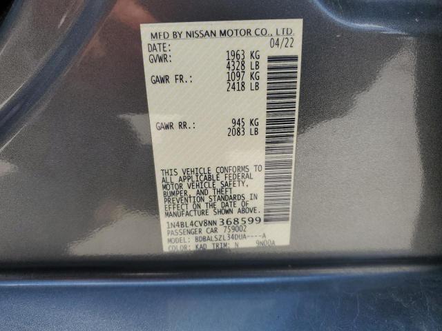 2022 NISSAN ALTIMA SR 1N4BL4CV8NN368599