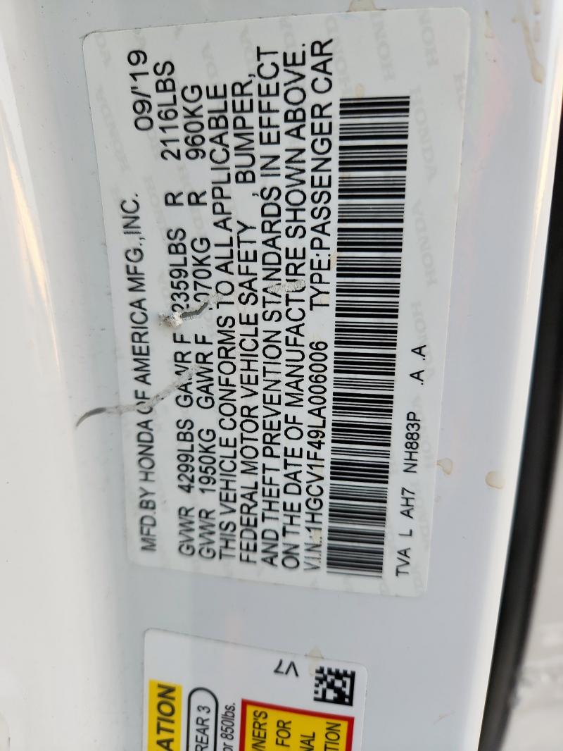 2020 HONDA ACCORD EX - 1HGCV1F49LA006006