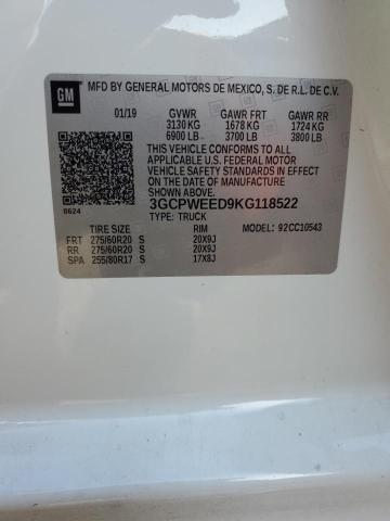 2019 CHEVROLET SILVERADO 3GCPWEED9KG118522