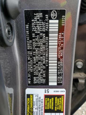 2018 TOYOTA CAMRY L - 4T1B11HK4JU144738