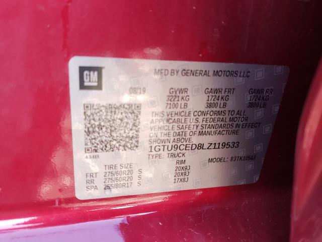 2020 GMC SIERRA K15 1GTU9CED8LZ119533