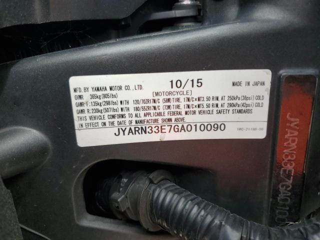 2016 YAMAHA FZ09 JYARN33E7GA010090
