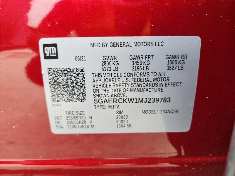 2021 BUICK ENCLAVE PR 5GAERCKW1MJ239783