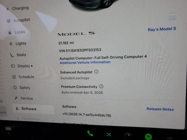 2023 TESLA MODEL S - 5YJSA1E52PF503153