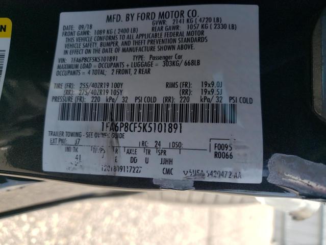 2019 FORD MUSTANG GT 1FA6P8CF5K5101891