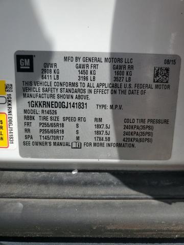 2016 GMC ACADIA SLE 1GKKRNED0GJ141831