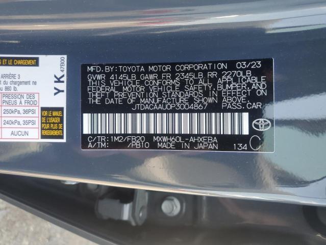 2023 TOYOTA PRIUS LE JTDACAAU0P3004867