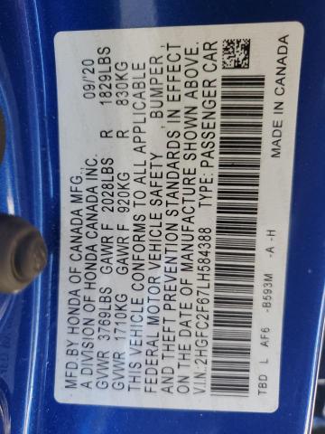 2020 HONDA CIVIC LX #3297147488