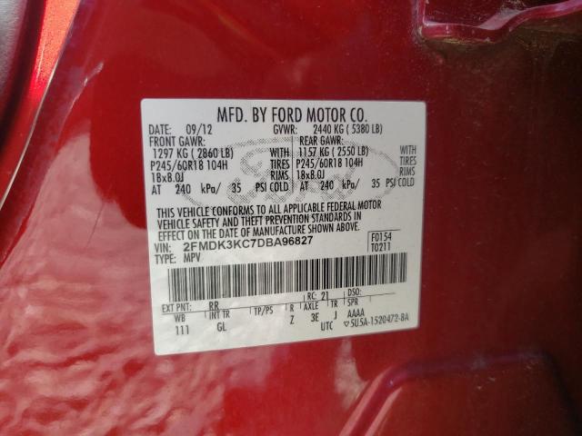 2013 FORD EDGE LIMIT - 2FMDK3KC7DBA96827