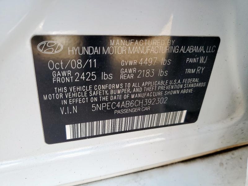 2012 HYUNDAI SONATA SE - 5NPEC4AB6CH392302