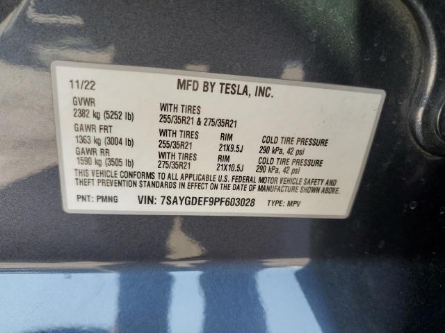 2023 TESLA MODEL Y 7SAYGDEF9PF603028