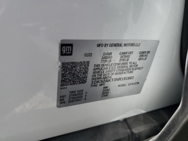 2022 GMC YUKON SLE 1GKS2AKT3NR191663