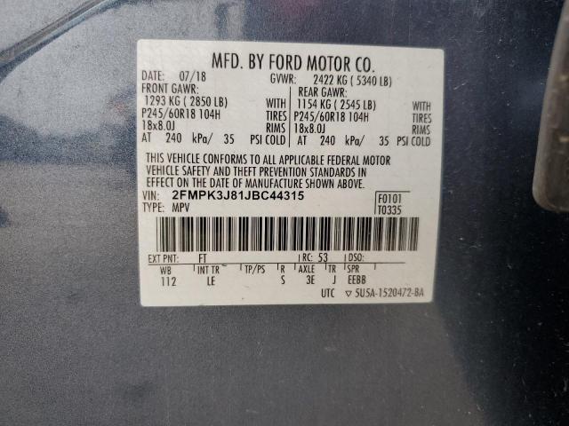 2018 FORD EDGE SEL - 2FMPK3J81JBC44315