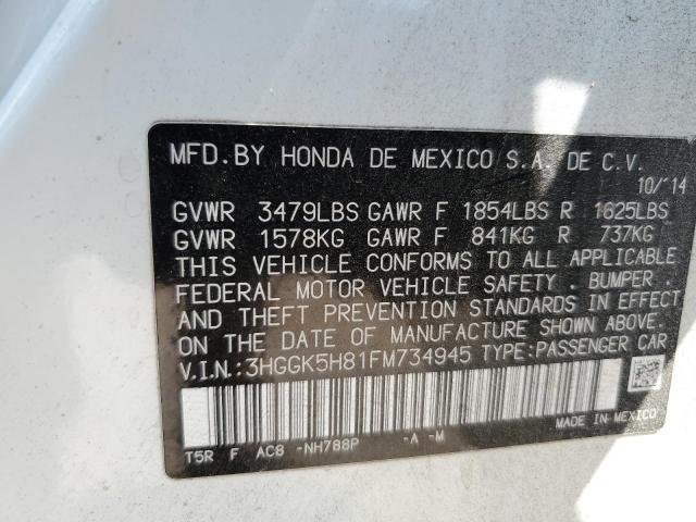 2015 HONDA FIT EX 3HGGK5H81FM734945