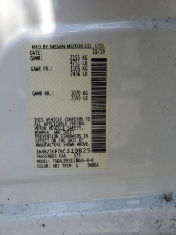 2019 NISSAN LEAF S PLU 1N4BZ1CP2KC319825