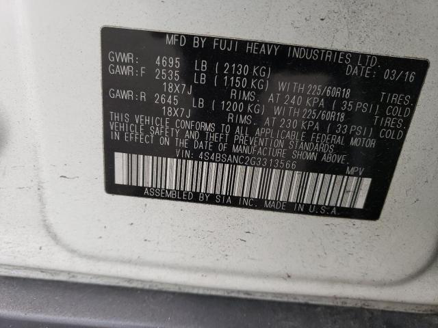 2016 SUBARU OUTBACK 2. 4S4BSANC2G3313566