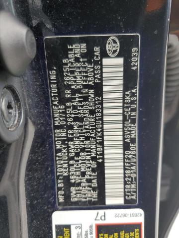 2016 TOYOTA CAMRY LE - 4T1BF1FK4GU183312