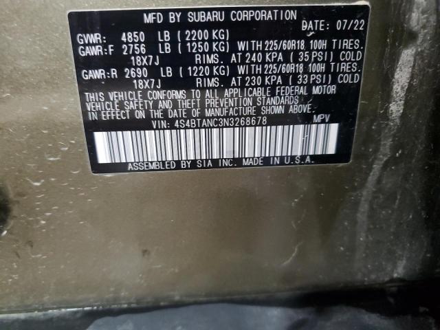 2022 SUBARU OUTBACK LI 4S4BTANC3N3268678