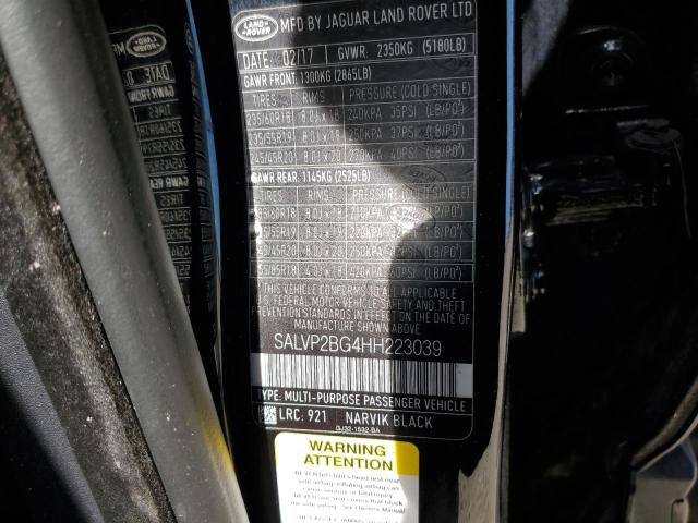 2017 LAND ROVER RANGE ROVE - SALVP2BG4HH223039
