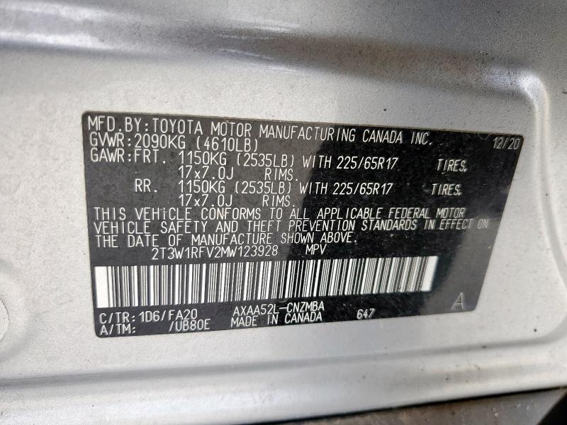 2021 TOYOTA RAV4 XLE - 2T3W1RFV2MW123928