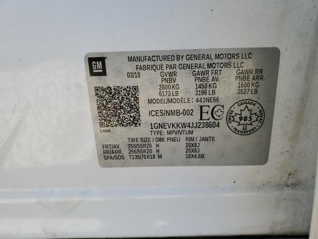 2018 CHEVROLET TRAVERSE H 1GNEVKKW4JJ238604