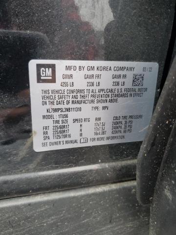2022 CHEVROLET TRAILBLAZE KL79MPSL3NB111310