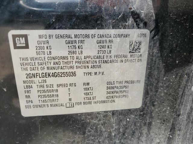 2016 CHEVROLET EQUINOX LT - 2GNFLGEK4G6255036