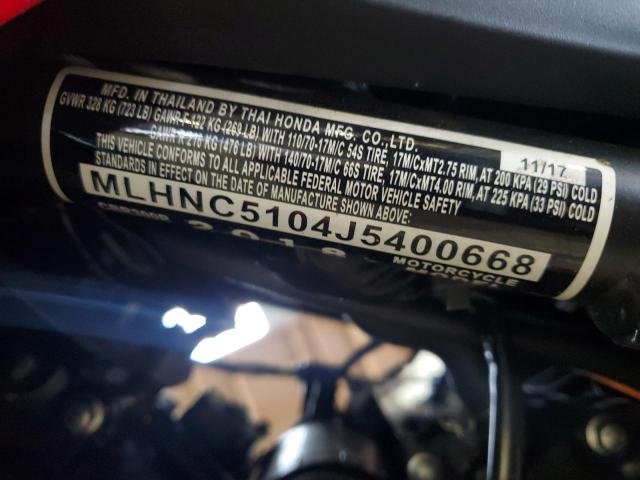 2018 HONDA CBR300 R MLHNC5104J5400668