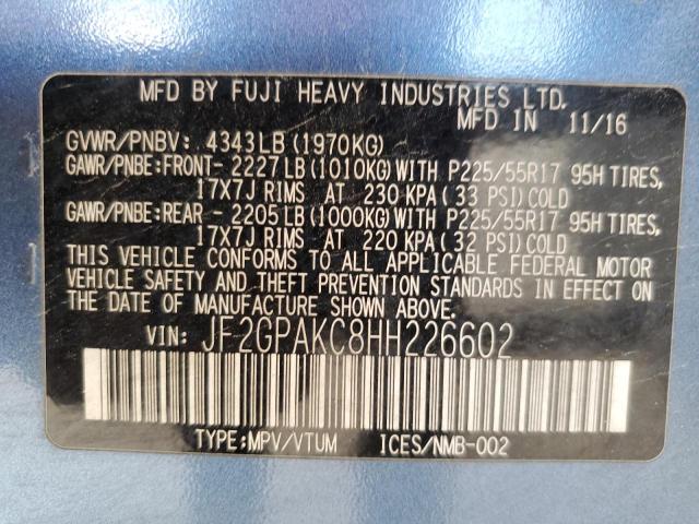 2017 SUBARU CROSSTREK JF2GPAKC8HH226602