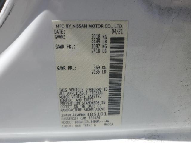 2021 NISSAN ALTIMA SL - 1N4BL4EW6MN385101