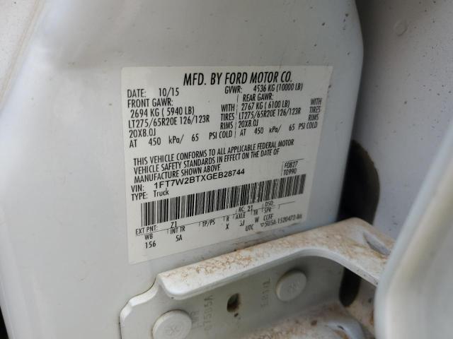 2016 FORD F250 SUPER 1FT7W2BTXGEB28744