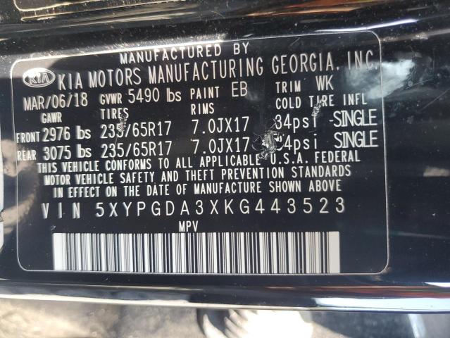 2019 KIA SORENTO L - 5XYPGDA3XKG443523