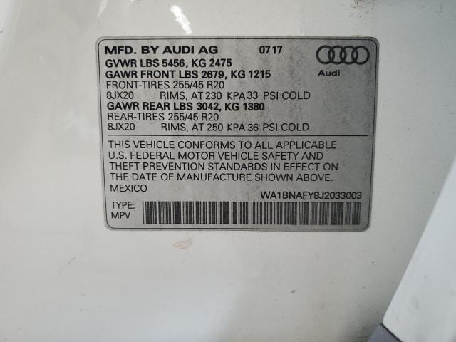 2018 AUDI Q5 PREMIUM WA1BNAFY8J2033003