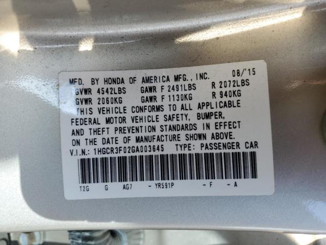 2016 HONDA ACCORD EXL - 1HGCR3F02GA003645