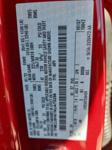 2022 FORD ESCAPE SEL - 1FMCU9H61NUA79298