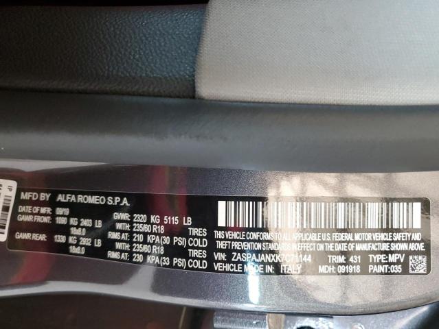 2019 ALFA ROMEO STELVIO - ZASPAJANXK7C71144