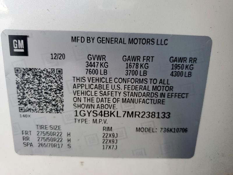 2021 CADILLAC ESCALADE P - 1GYS4BKL7MR238133